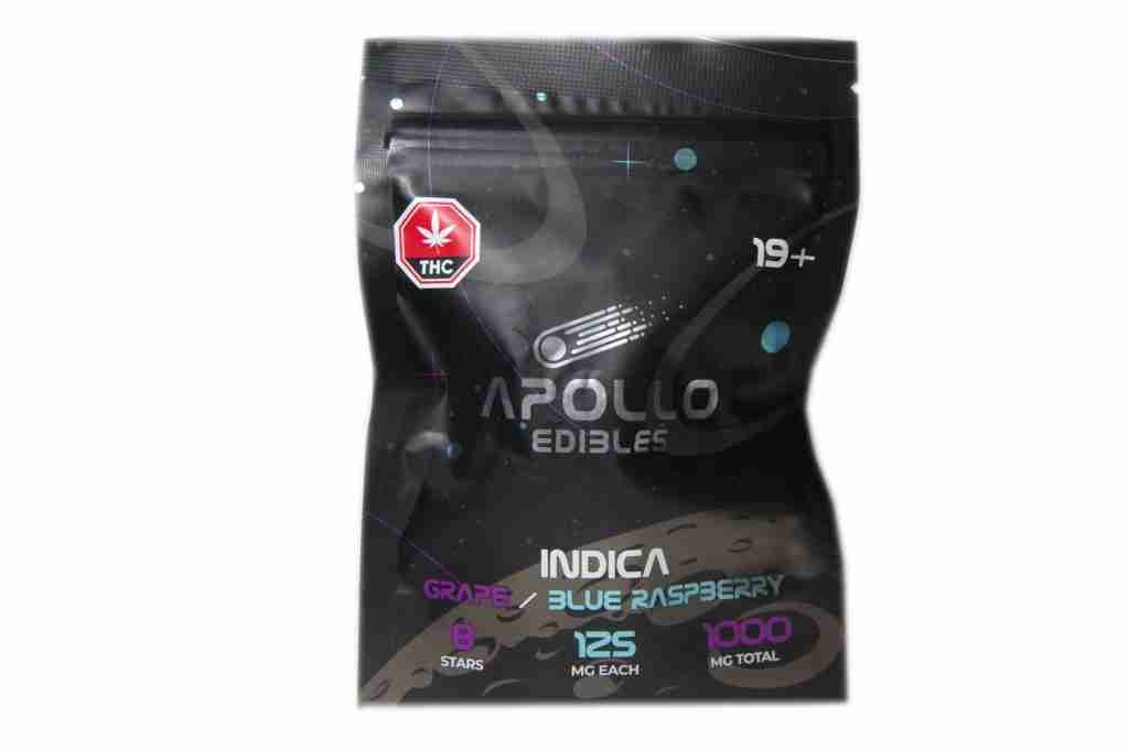 Apollo Edibles – Grape/Blue Raspberry Shooting Stars (1000mg)(Indica)