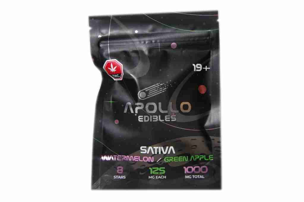 Apollo Edibles – Watermelon/Green Apple Shooting Stars (1000mg)(Sativa)