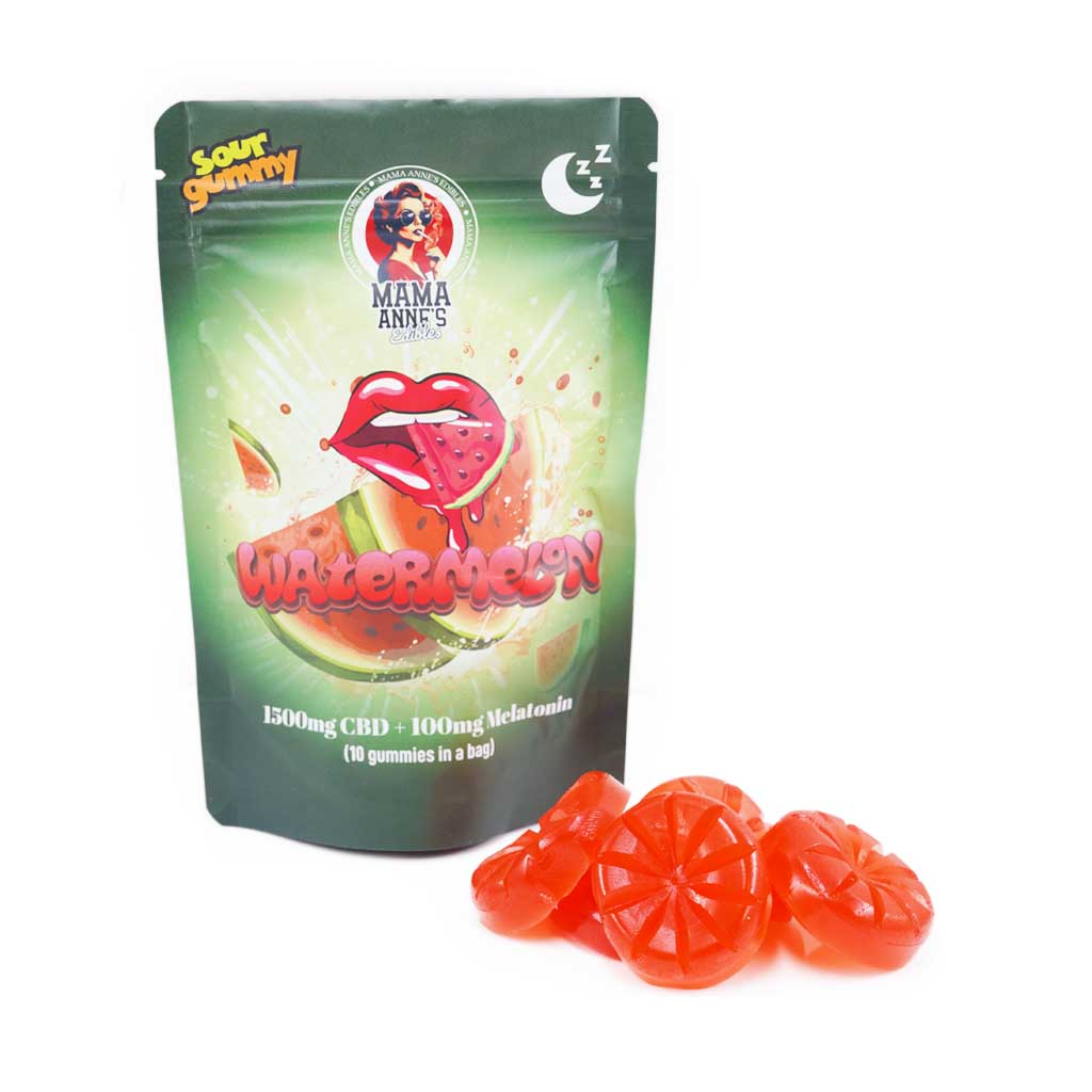 Mama Anne’s Edibles (Watermelon) (1500mg CBD + 100mg Melatonin)