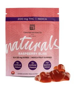 Twisted Naturals – Raspberry Bliss Twisted Naturals Gummies (200mg THC, Indica)