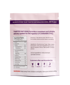 Alternative view of Twisted Naturals – Raspberry Bliss Twisted Naturals Gummies (200mg THC, Indica)