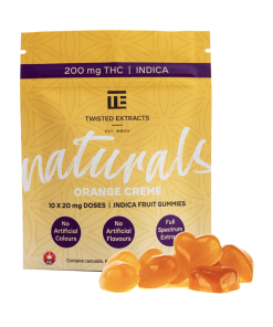Twisted Naturals – Orange Creme Twisted Naturals Gummies (200mg THC, Indica)