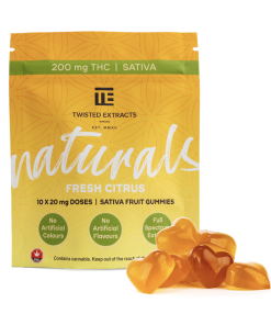 Twisted Naturals – Fresh Citrus Twisted Naturals Gummies (200mg THC, Sativa)
